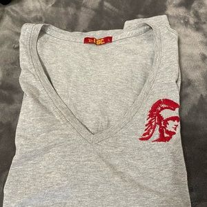 USC Trojans V Neck Embroidered Tee